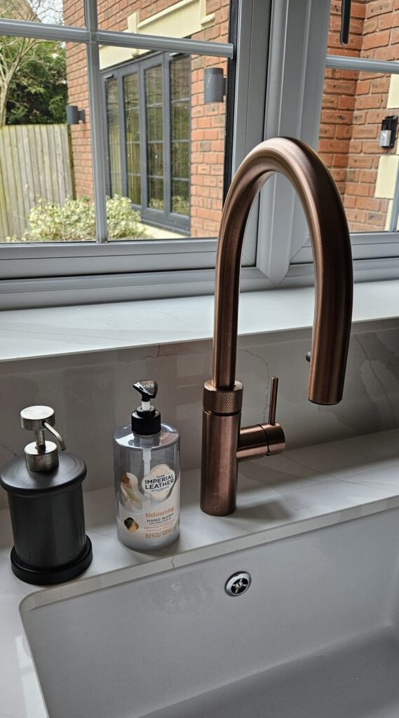 quooker tap in rose gold